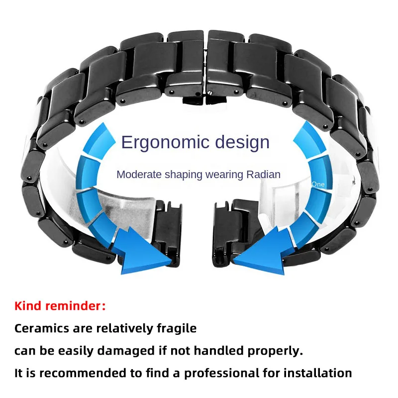Elegant Pearl Ceramic Watch Strap Bracelet - Multiple Sizes Available