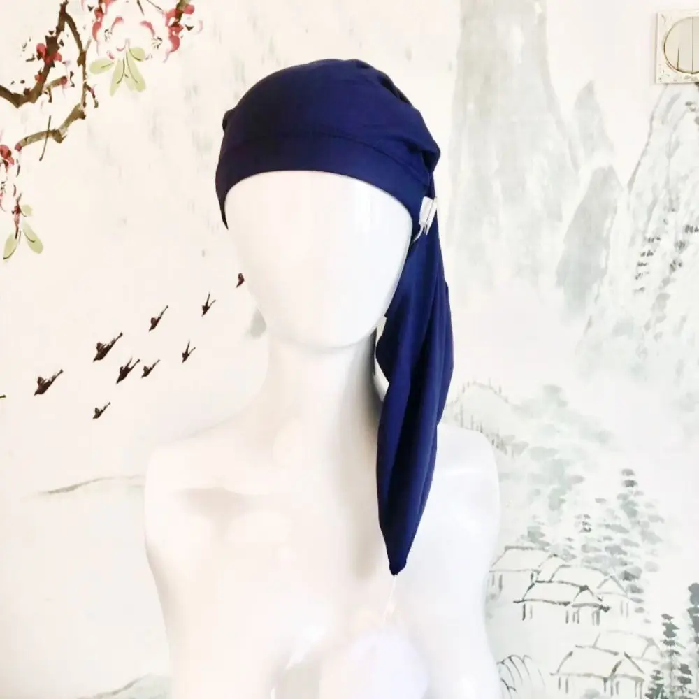 Elastic Cotton Christmas Sleeping Caps with Pom Ball