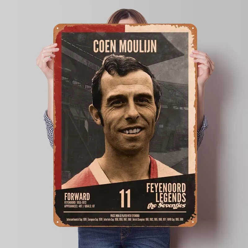 Feyenoord Legends, спортивный металлический постер, кофейный бар, винтажный металлический фон для стен, художественное украшение, Декор для дома, мужская пещера