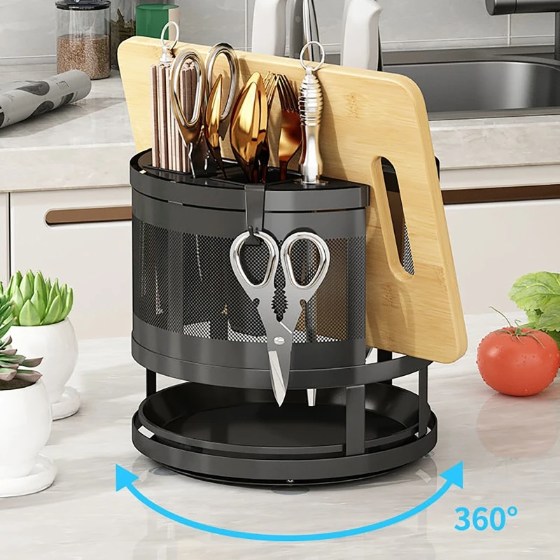 360°Rotatable Knife Rack Chopsticks Cage Drain Rack Chopping Board Storage Shelf Countertop Water Filter Kitchen Tool Knife Rack 17 360°Rotatable Knife Rack Chopsticks Cage Drain Rack Chopping Board Storage Shelf Countertop Water Filter Kitchen Tool Knife Rack