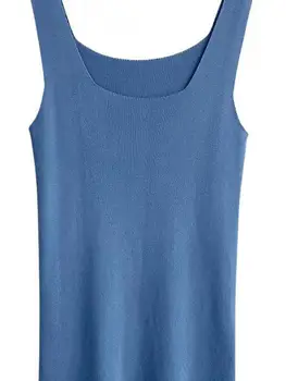 عالية الجودة أنيقة الأساسية U الرقبة الصيف الأبيض متماسكة المرأة تانك القمم مثير بلا أكمام تي شيرت خمر الأعلى عادية المحاصيل تي شيرت 6