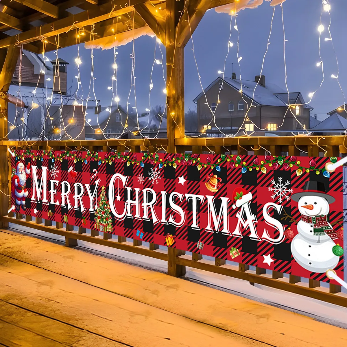 Description Picture 5 of itemRed Merry Christmas Banner Christmas Decor for Home 2024 Indoor Outdoor Decor Xmas Flag Navidad Noel Natal Gifts New Year 2025