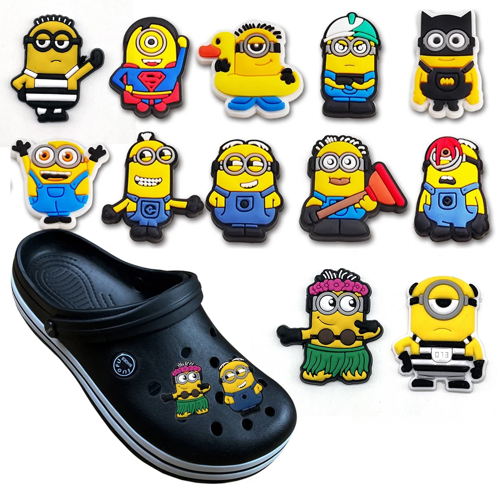 

BEAST KINGDOM Minions Croc Charms Cartoon animation Croc JIBZ Accessories Buckle Fit Wristbands Shoe Charms Decoration Kids Gift