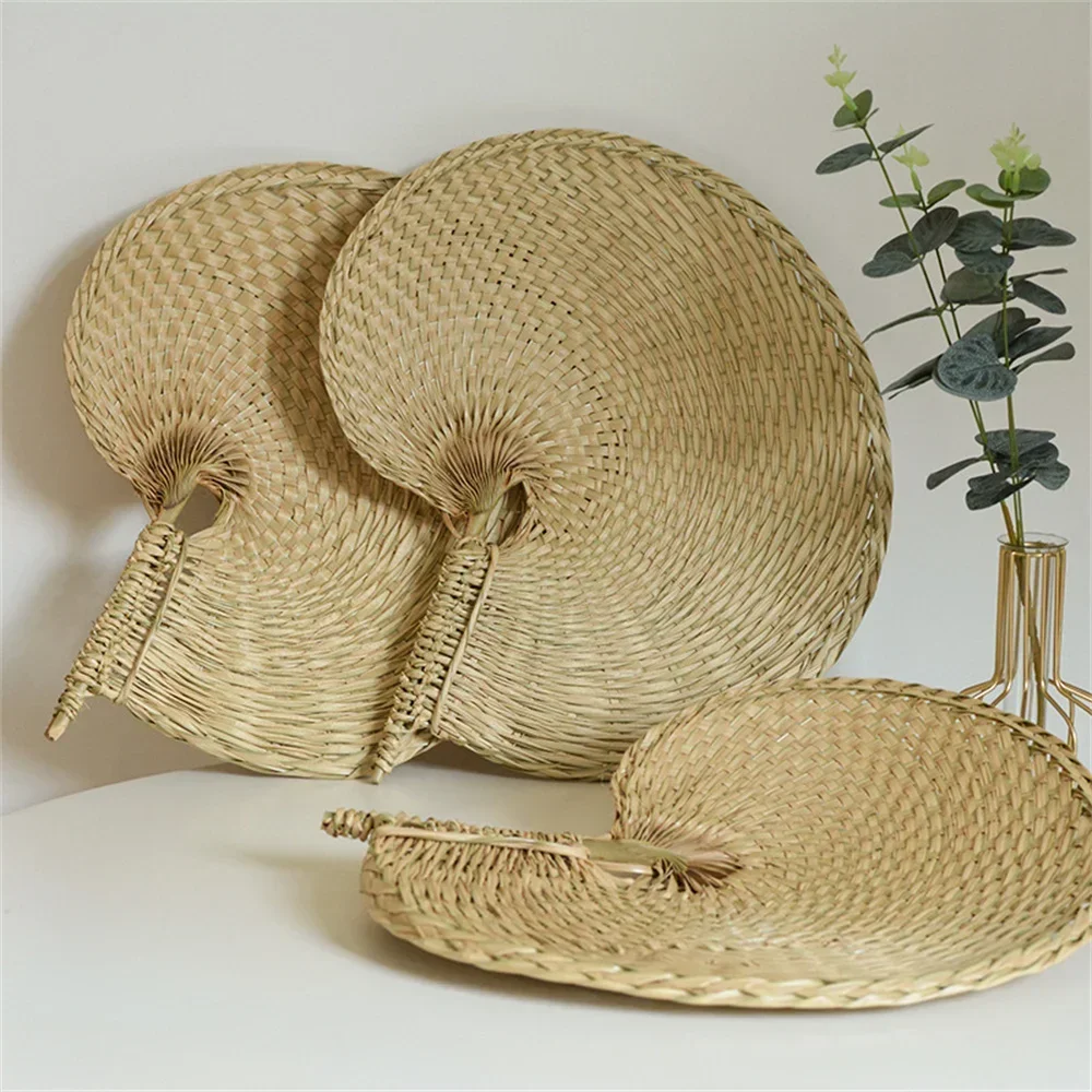 Hand Fans Hand Made Fan Rattan Decoration Wedding Natural Palm Leaf Woven Fans Wall Art Decor Farmhouse Ornaments 1/10PCS