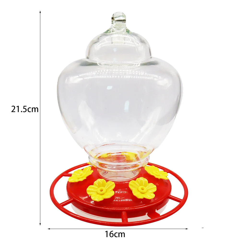Mangeoire à Colibris Suspendue - 3 Ports, Réservoir Transparent, Crochet Fer | Pour Jardin, Balcon, Attirer Les Oiseaux - 6