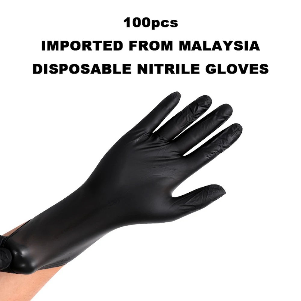 Black White 100pcs Disposable Nitrile Gloves Natural Latex High Elasticity Vinyl Blend Gloves for Tattoo Artists S/M/L/XL Size football gloves student goalkeeper wear resistant high quality thick latex gloves goalkeeper training gloves