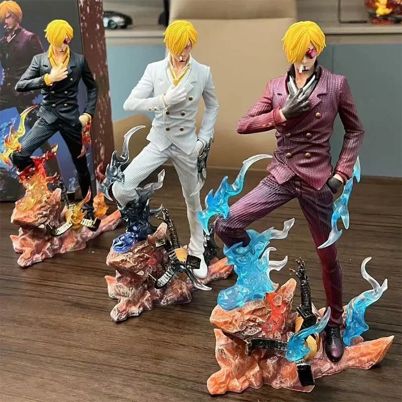 24Cm Anime One Piece Figure Sanji Lx Twin Wings Model Dolls Pvc Action Figures Base Decorazione Luminosa Da Collezione Giocattoli Per Bambini Adulti G