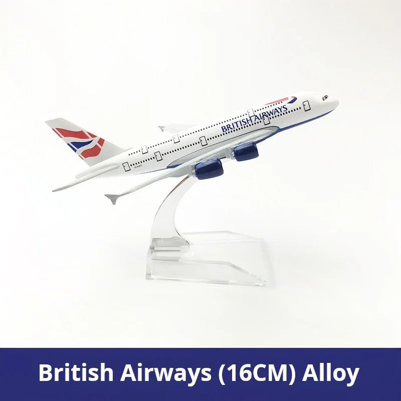 

16CM Alloy aircraft model British Airways AirbusA380 Diecast Aviation Plane Collectible Miniature Toys for Boys Dropshipping