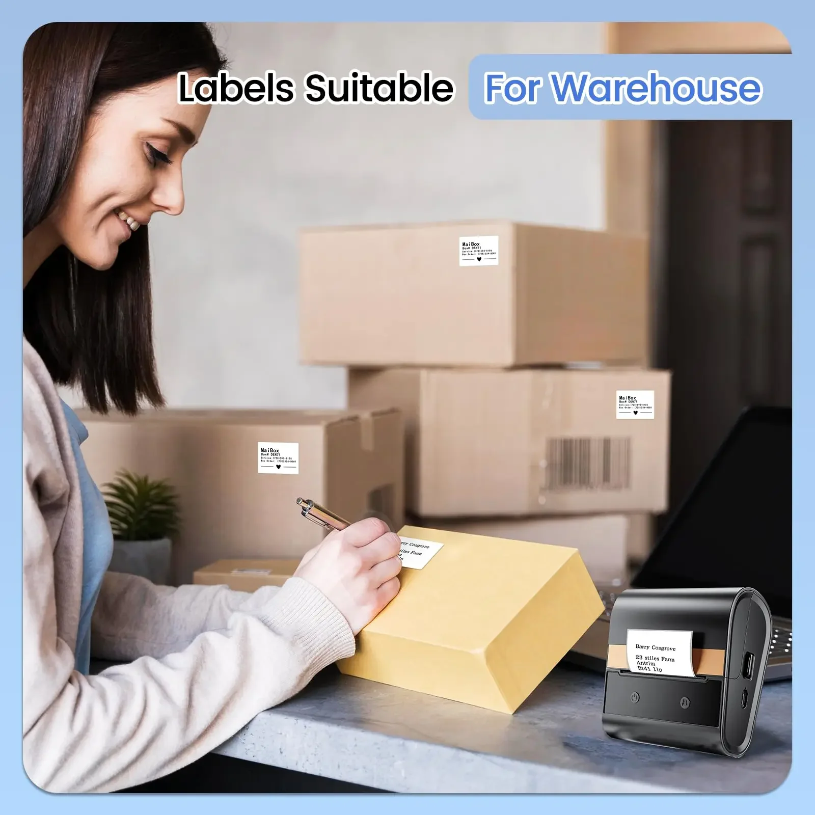 30/40/50/80mm Maker Paper M110 Thermal Sticker Labels Paper For Small Business/Home Use Barcode Labels Address