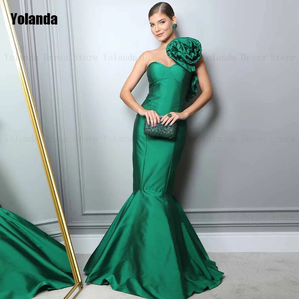 

Exquisite 2024 New Design Mermaid Evening Dresses Sleeveless Flowers Strapless Open Back Party Dress Floor Length Robe de soirée