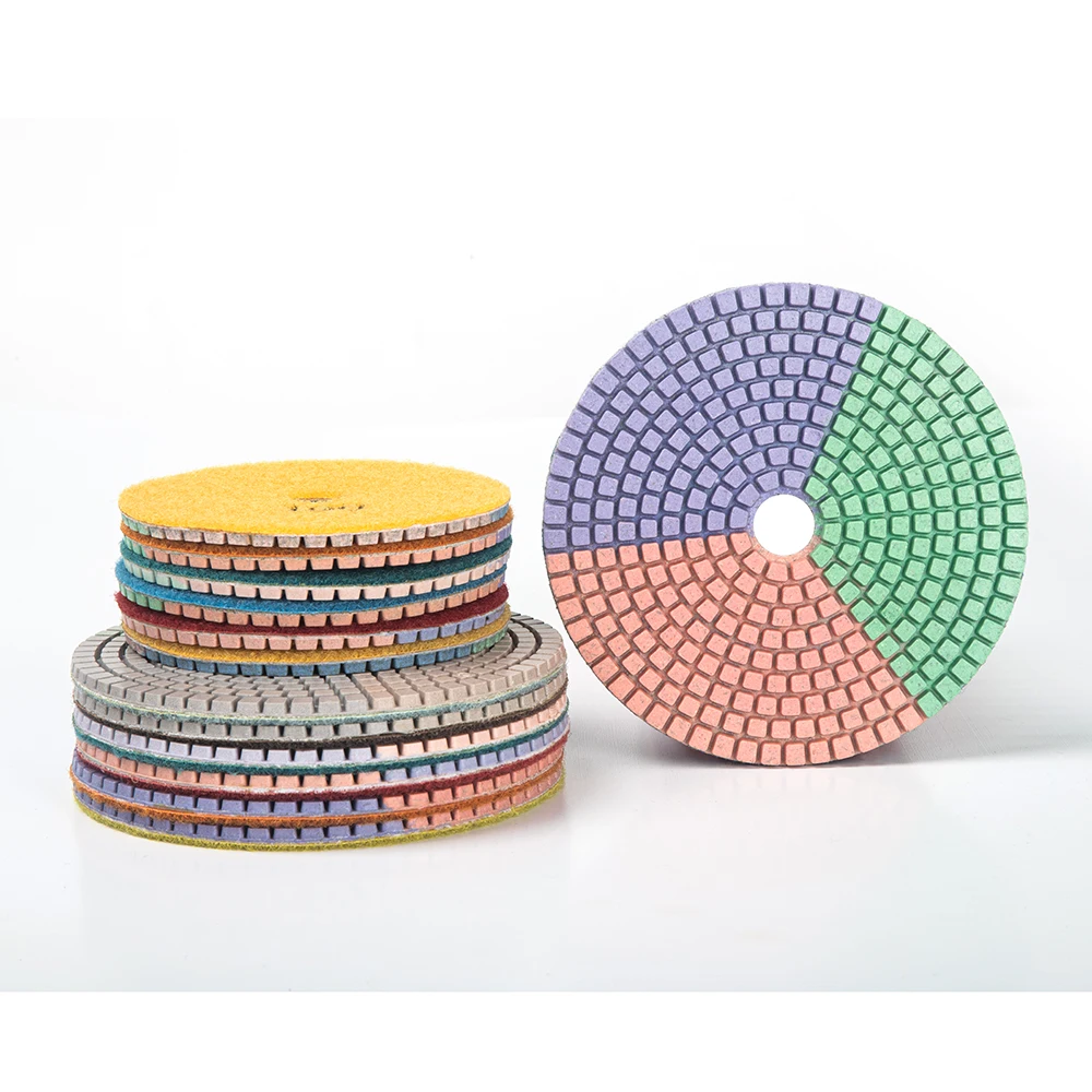 3 Colors Abrasive Diamond Wet Polishing Pads 4 Inch 100mm For Stone Marble Granite Quartz Grinding - Image 2