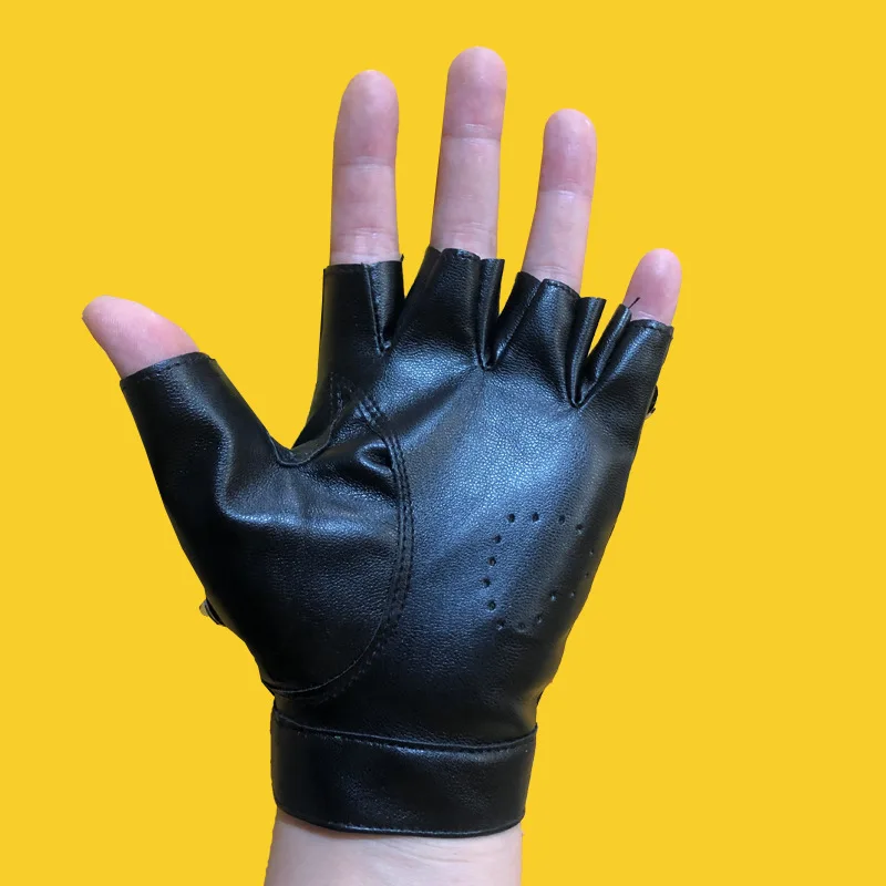 2024 Unisex Fingerless Driving PU Leather Gloves Motor Punk Rivet Spike Disco Dancing Girl Women Gothic Lolita Coaplay Gloves