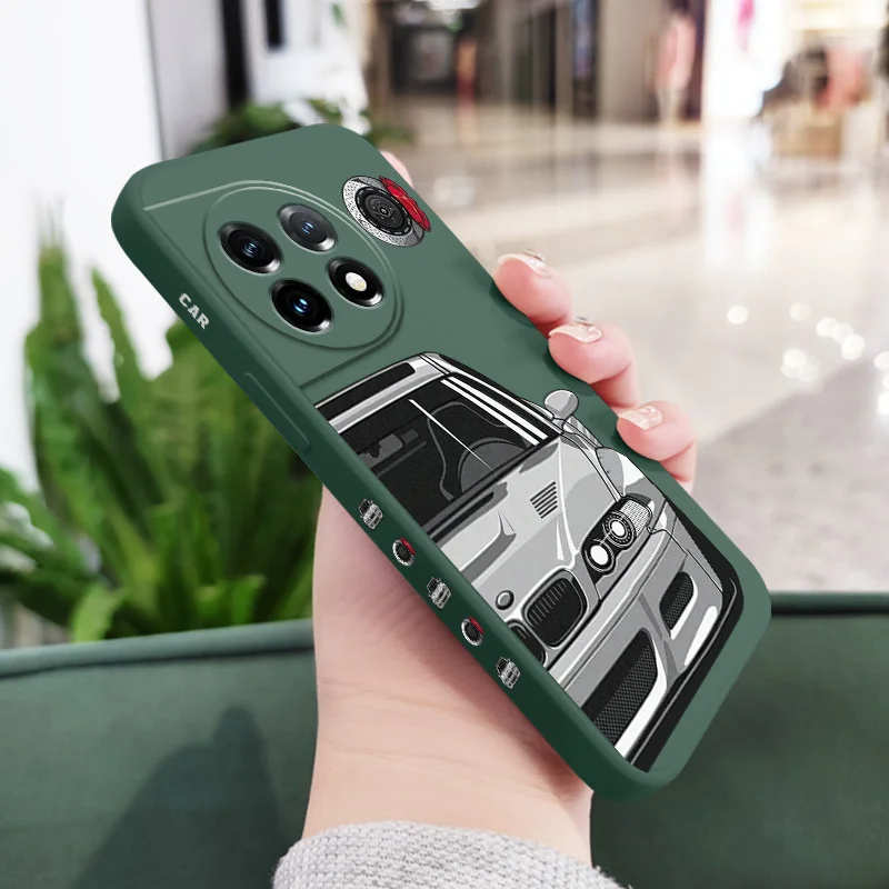 Sleek Silver White Liquid Silicone Car Phone Case