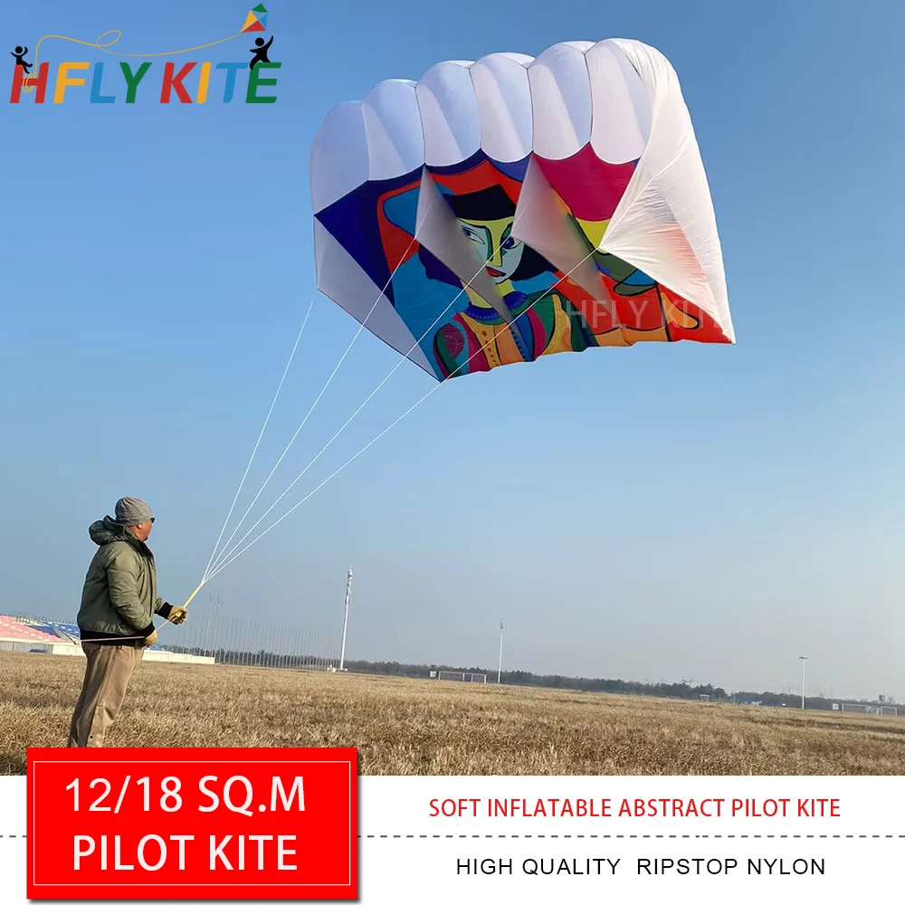 HFLY Soft Inflatable Colorful Abstract Pilot Kite for Adults High Quality Ripstop Nylon Lifter Kites