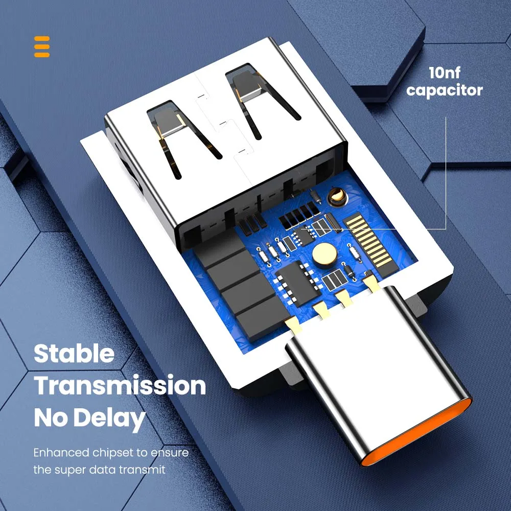 USB Type C to USB A Adapter - Male to Female OTG Converter