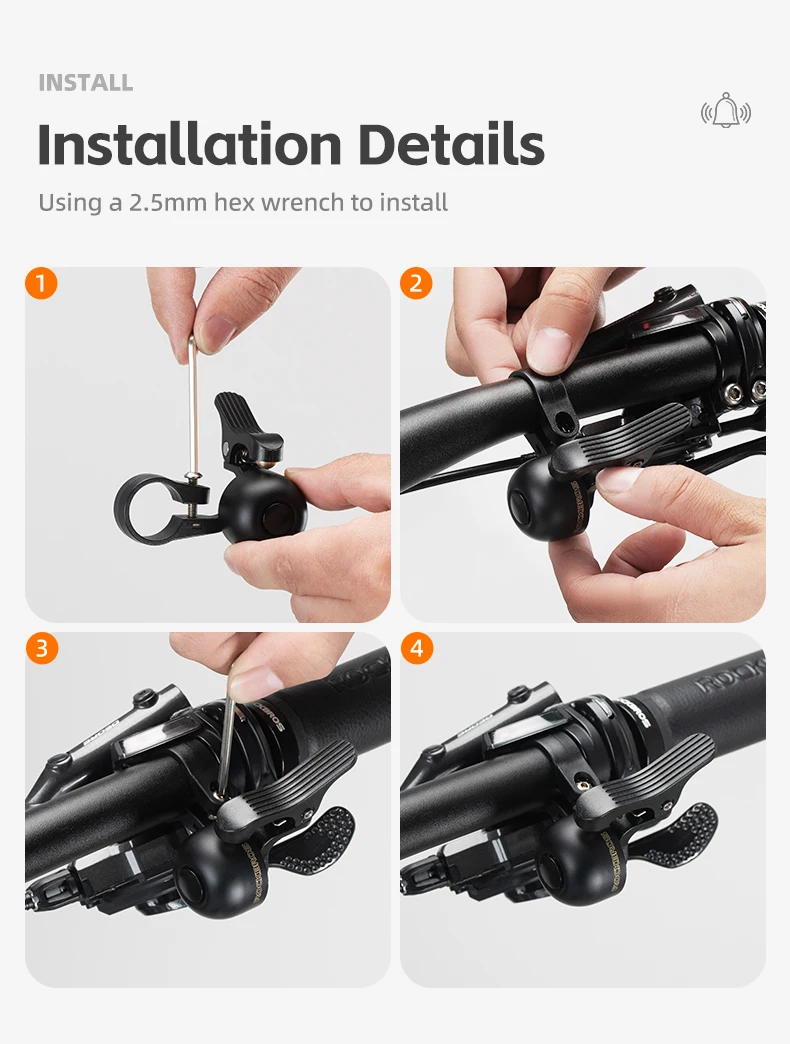 Bicycle Bell Horn Handlebar Cycling Call Bike Alloy Ring Crisp Sound Warning Ala