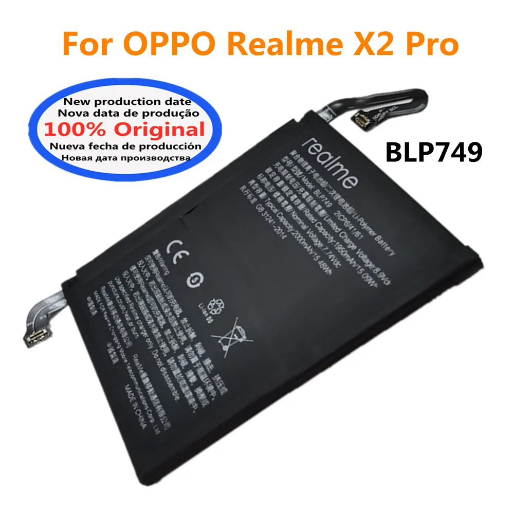 

New 4000mAh Original BLP749 Battery For OPPO Realme X2 Pro X2Pro RMX1931 High Quality Phone Battery Bateria Fast Shipping +Tools