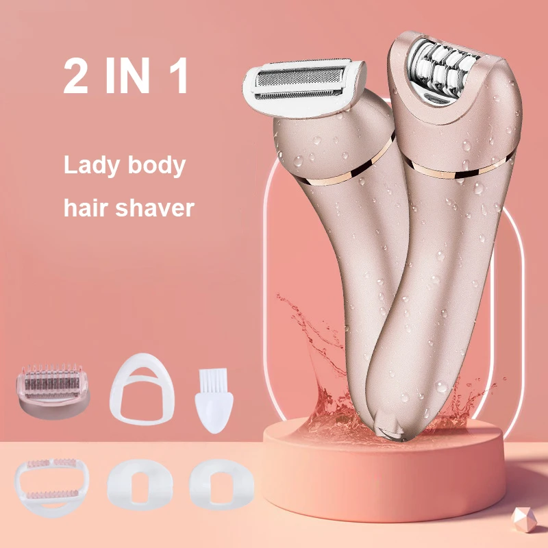 2 In1 Electric Shaver for Women Bikini Trimmer Portable Waterproof Epilator  Body Hair Remover Legs Underarms Armpit Arms private - AliExpress
