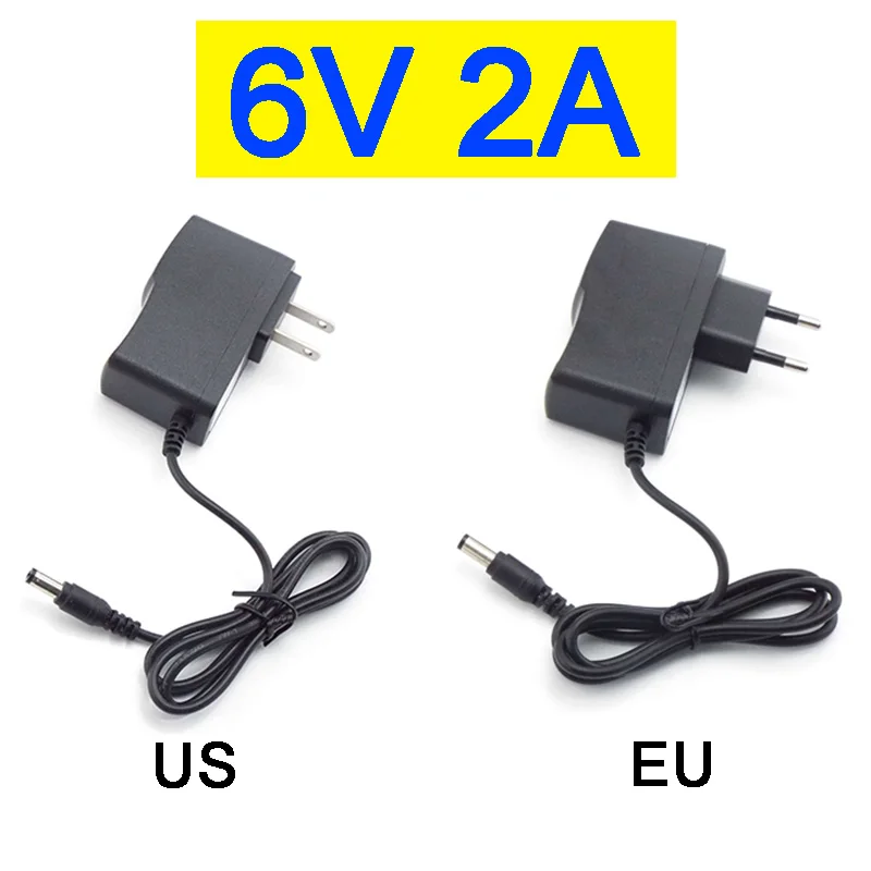 6V 2A 2000ma AC 100V-240V DC Power supply Adapter plug Converter For LED Strip Light CCTV Charger Switch 5.5x2.5mm US/EU plug W1 australian au plug 12v 2a 2000ma 100 240v ac to dc power adapter supply charger charging for cctv camera systems