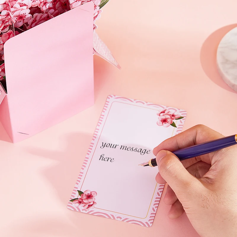 Butterflies Flower Pop Up Cards Paper Flower Bouquet Card Box 3D Popup Greeting Cards Valentine's Day Mother's Day