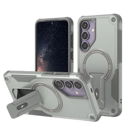 Shockproof Stand Holder Case with Wireless Charging Compatibility for Galaxy A57 (GRAY)