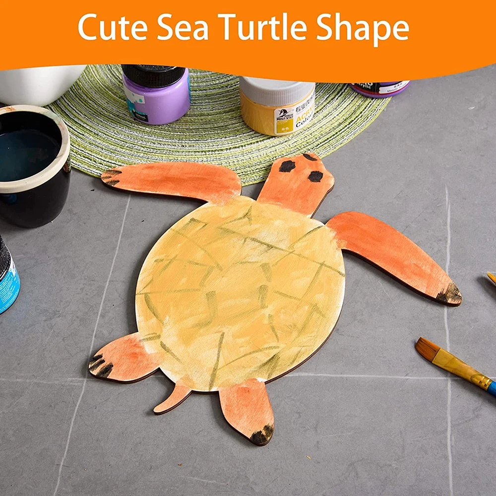 Paint by Line, Turtle DIY Unfinished Wooden Cutout Craft