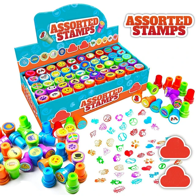 10pcs Assorted Stamps For Kids Toys Educational Animal Self Ink Stamps Kids  Party Favors Children Stamp