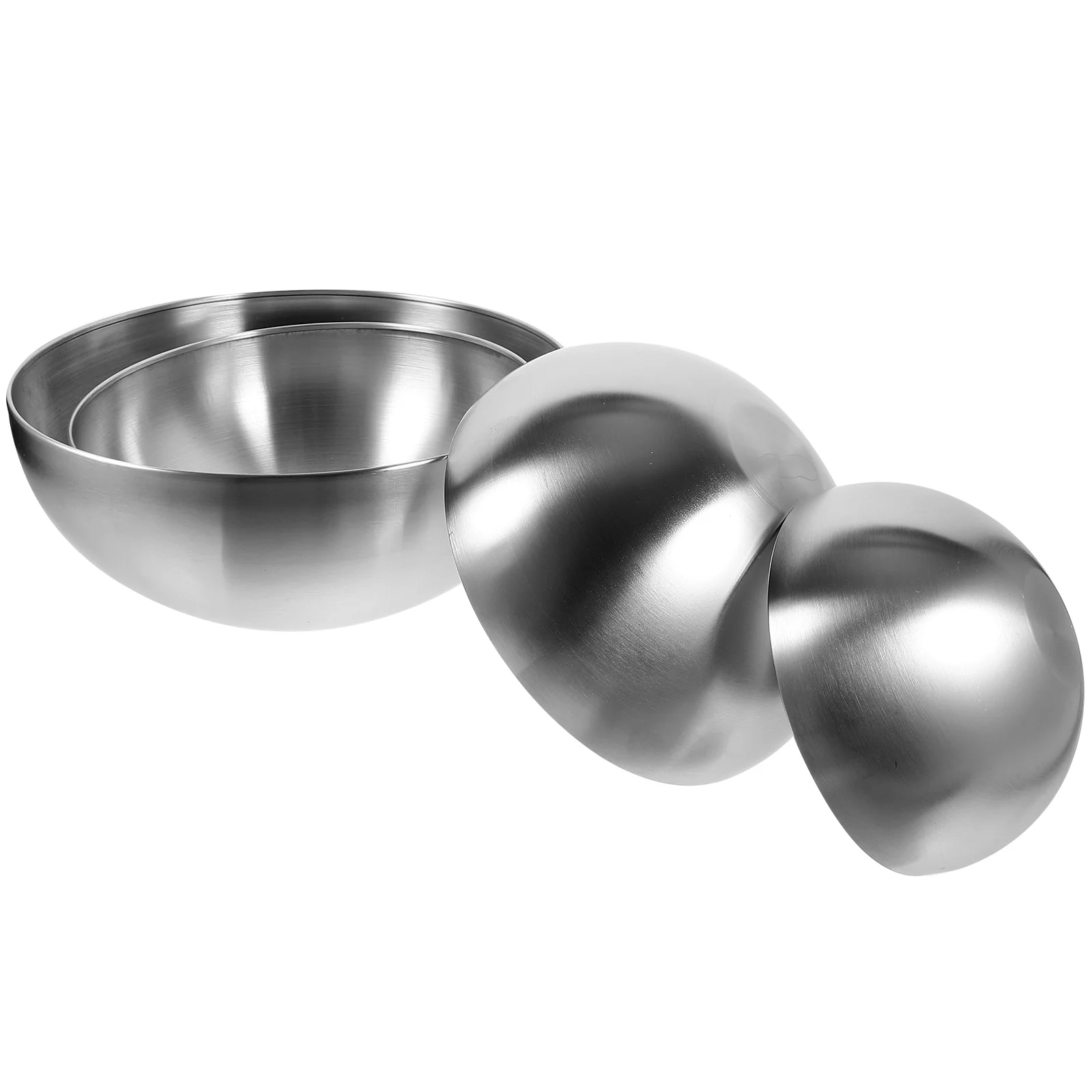 

4 Pcs Multifunction Stainless Steel Salad Bowl Bowls 201 Multi-function Serving