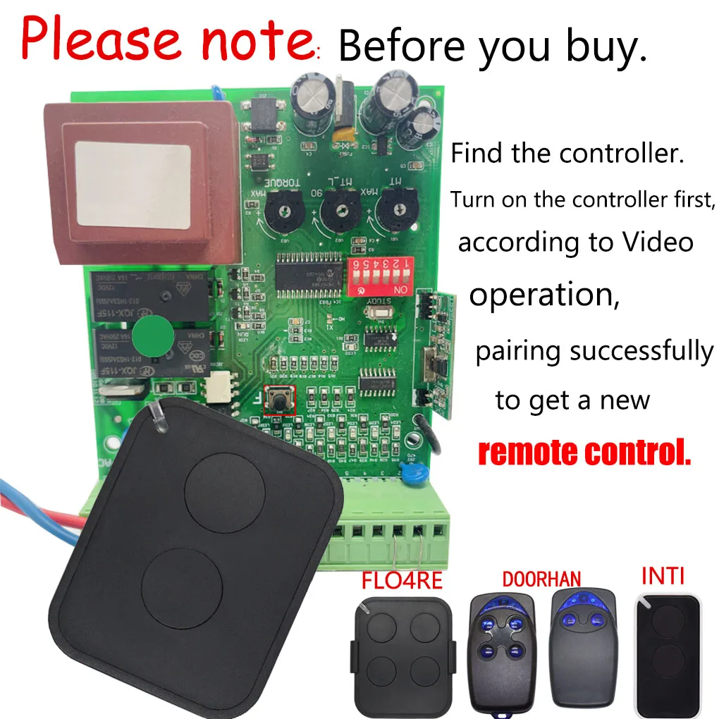 FLOR-S FLO2R-S FLO4R-S FLORS FLO2RS FLO4RS Garage Door Remote Control 433.92MHz Rolling Code Electric Gate Remote Control