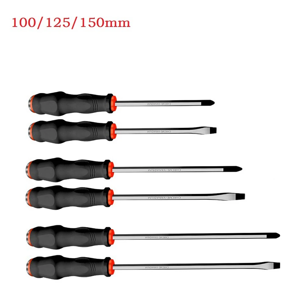 

1 Pc Slotted Cross Screwdriver 100/125/150mm Magnetic 6mm Tip Hammerable Multi-function For Repairing Hand Manual Tools