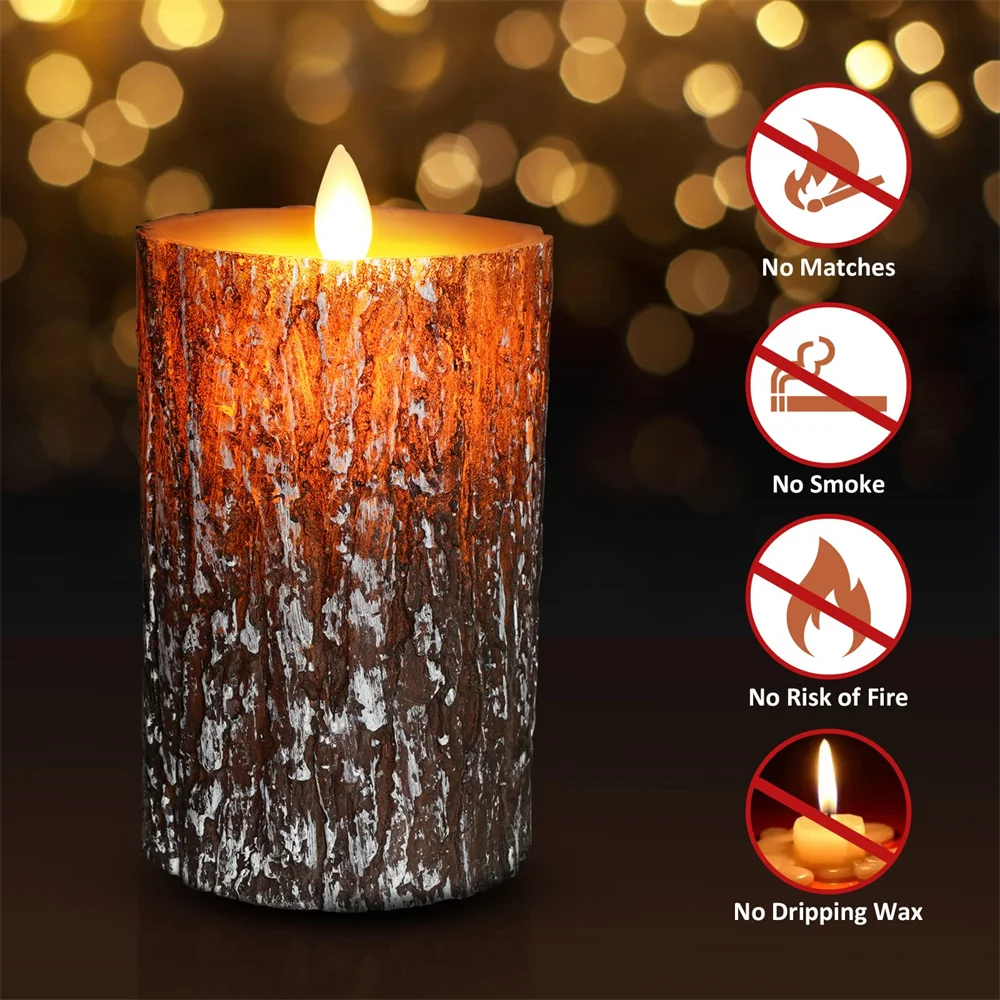 Candele LED Senza Fiamma Set di 3 Grigio, 4 5 6 Luci di Candele, Batteria Pilastri in Vetro Realistico Tremolio Tremolante Fiamma, Lanterne con Telecomando Timer 24 Ore Festa della mamma