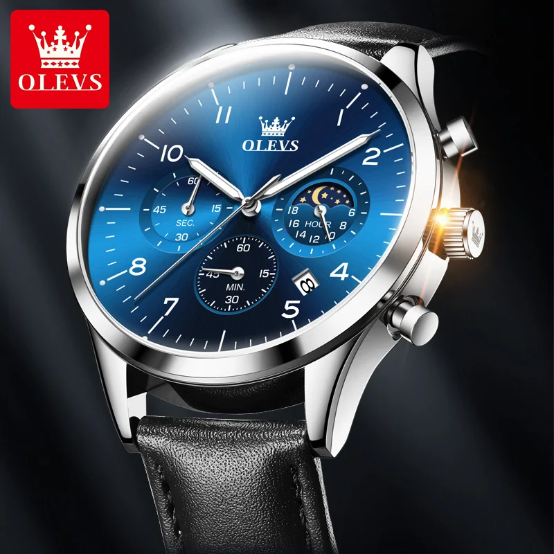 ساعة ماركة OLEVS متعددة الوظائف كوارتز للأعمال، سا...
