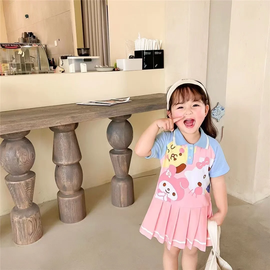 Summer Girls Clothing Toddler Rabbit Polo Shirt Pleated Dress Causal Comfortable Baby Girl Clothing Princess Dress - Image 5