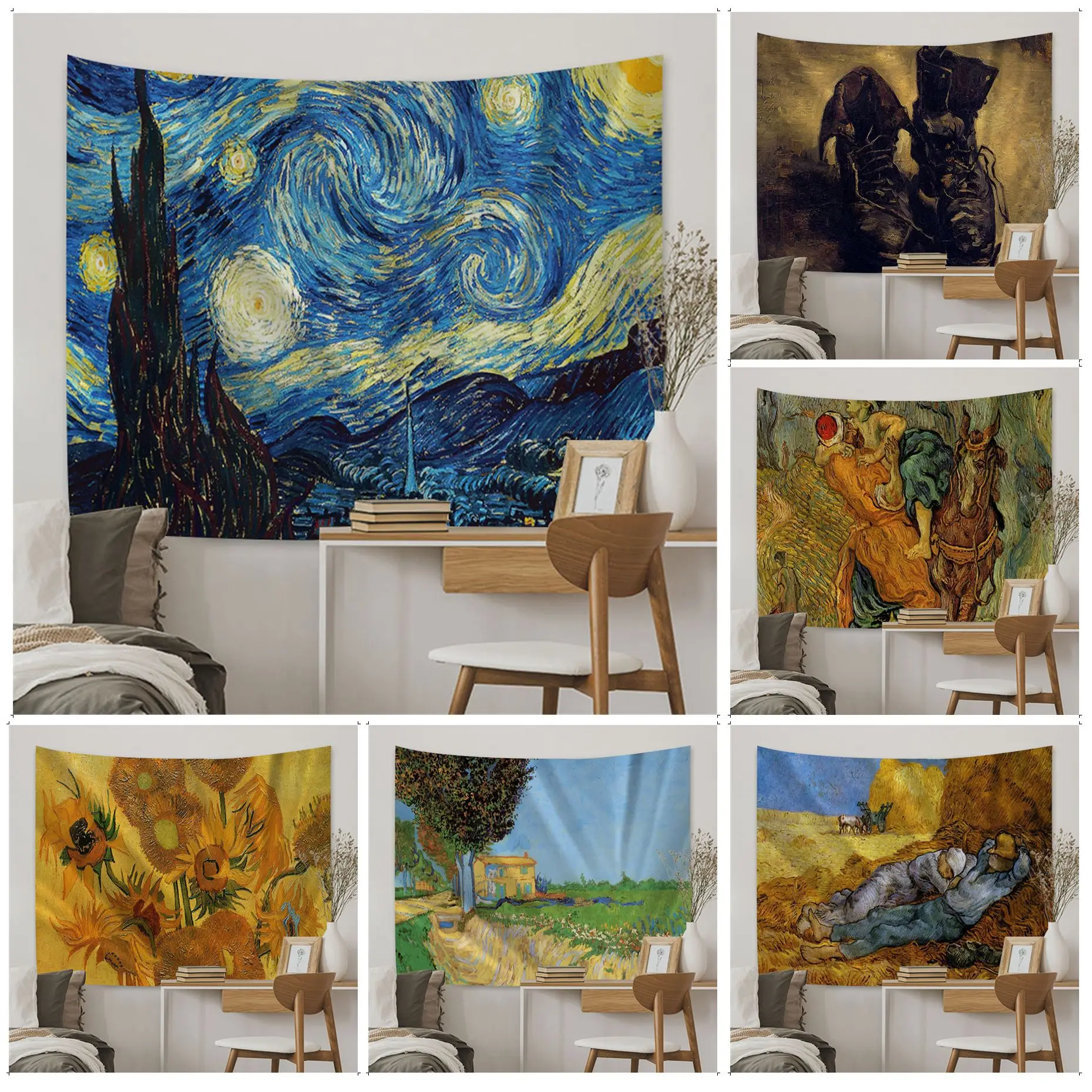 

Vincent Van Gogh art Tapestry Hanging Bohemian Tapestry Bohemian Wall Tapestries Mandala Cheap Hippie Wall Hanging