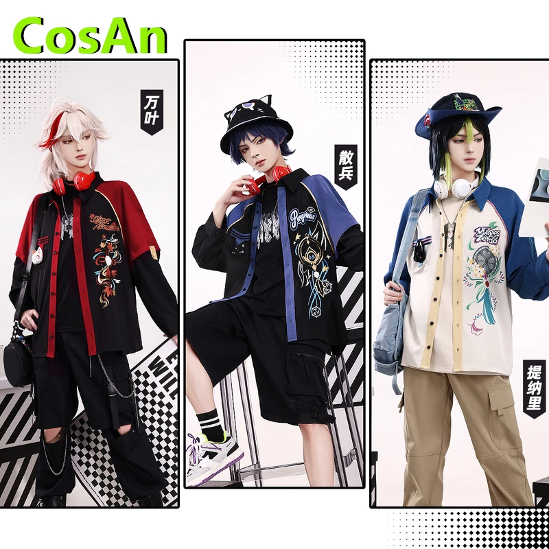 

CosAn Game Genshin Impact Wanderer/каэдехара казуха/теснари косплей костюм рубашка пальто искусственная кукла