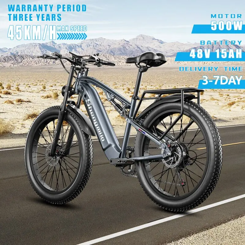 Mx05 Mountain Electric Bike 500W Power Motor 48 V15Ah Batteria Bicicletta Elettrica Doppio Assorbimento Degli Urti 26 Pollici Fat Tire E Bike