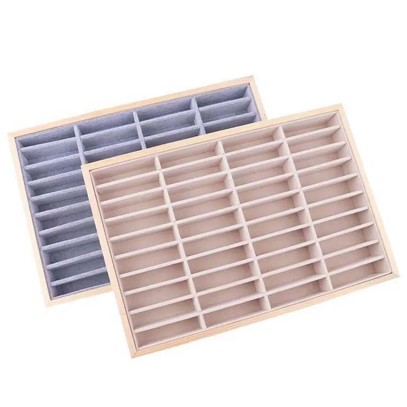 

Bamboo 40 Grid Watch Jewelry Display Storage Box Case Bracelet Jade Tray Holder props display stand