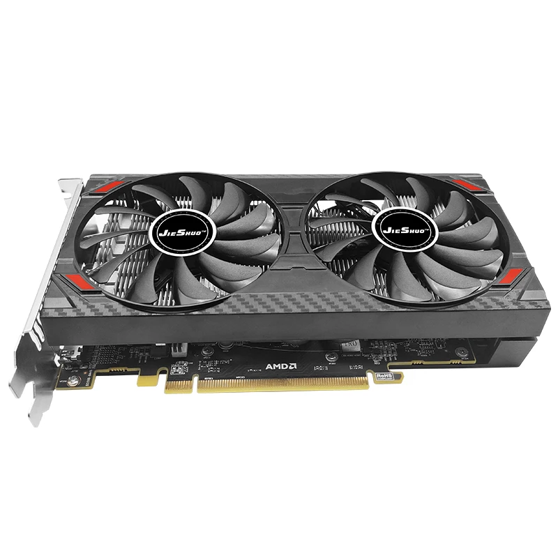 JIESHUO AMD RX 5500XT 8GB Gaming Graphics Card 128 bit GPU GDDR6 PCI E 4.0 RX5500XT 8G PC Desktop Video Office KAS RVN CFX ETC