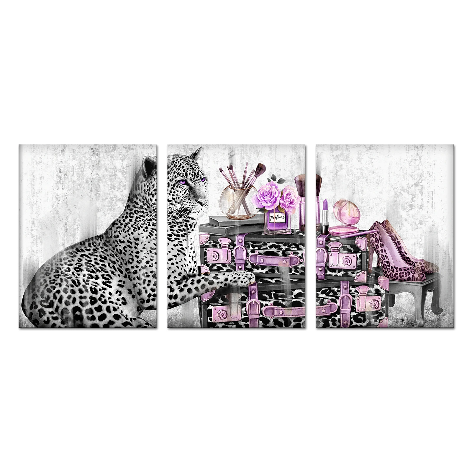

3 Pieces Leopard Poster Home Decor Women's Products Print Canvas Painting Modern Style Picture Living Room Fashion Wall Art