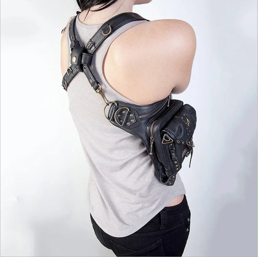 Hot Sale Top Quality  Star Men Women  Multi-function Vintage Messenger Waist Pack Leg Drop Bag