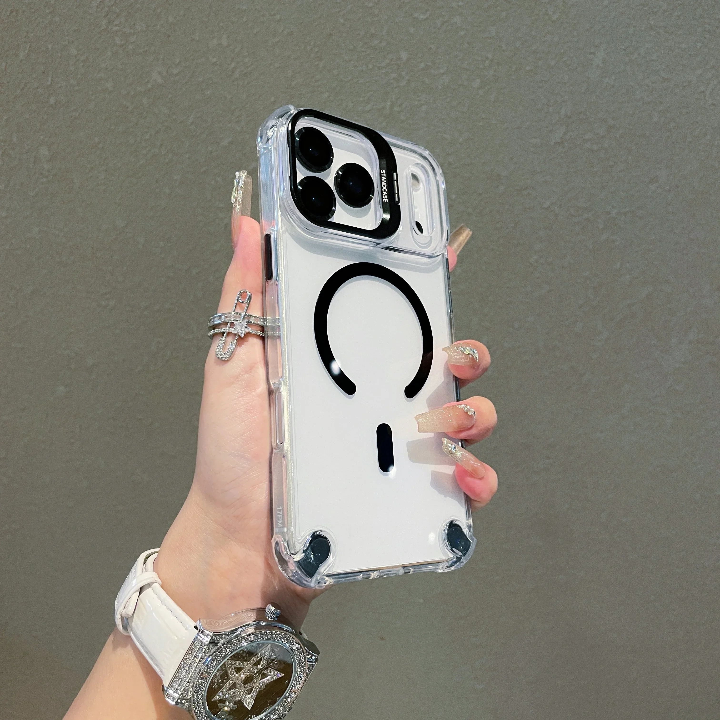 ตัวเลือกสินค้า เคสแม่เหล็กสุดหรู Magsafe สำหรับ iPhone 17/16/15/14/13/12 Pro Max Plus 17Air พร้อมเลนส์ป้องกัน