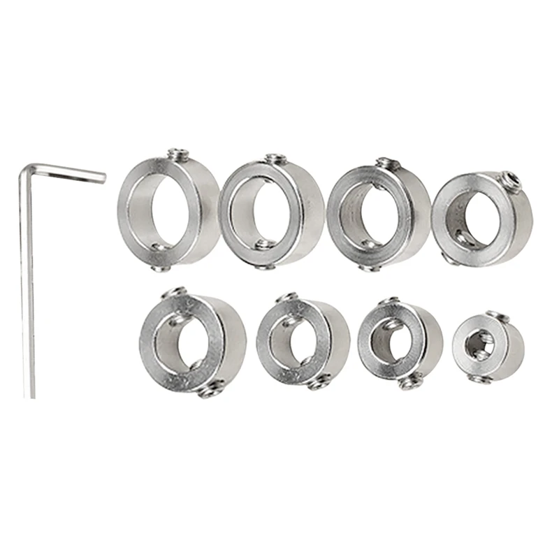 

Depth Stop Collar Set Locator Tools Drill Bit Accessories Stainless Steel Ring Positioner Silver