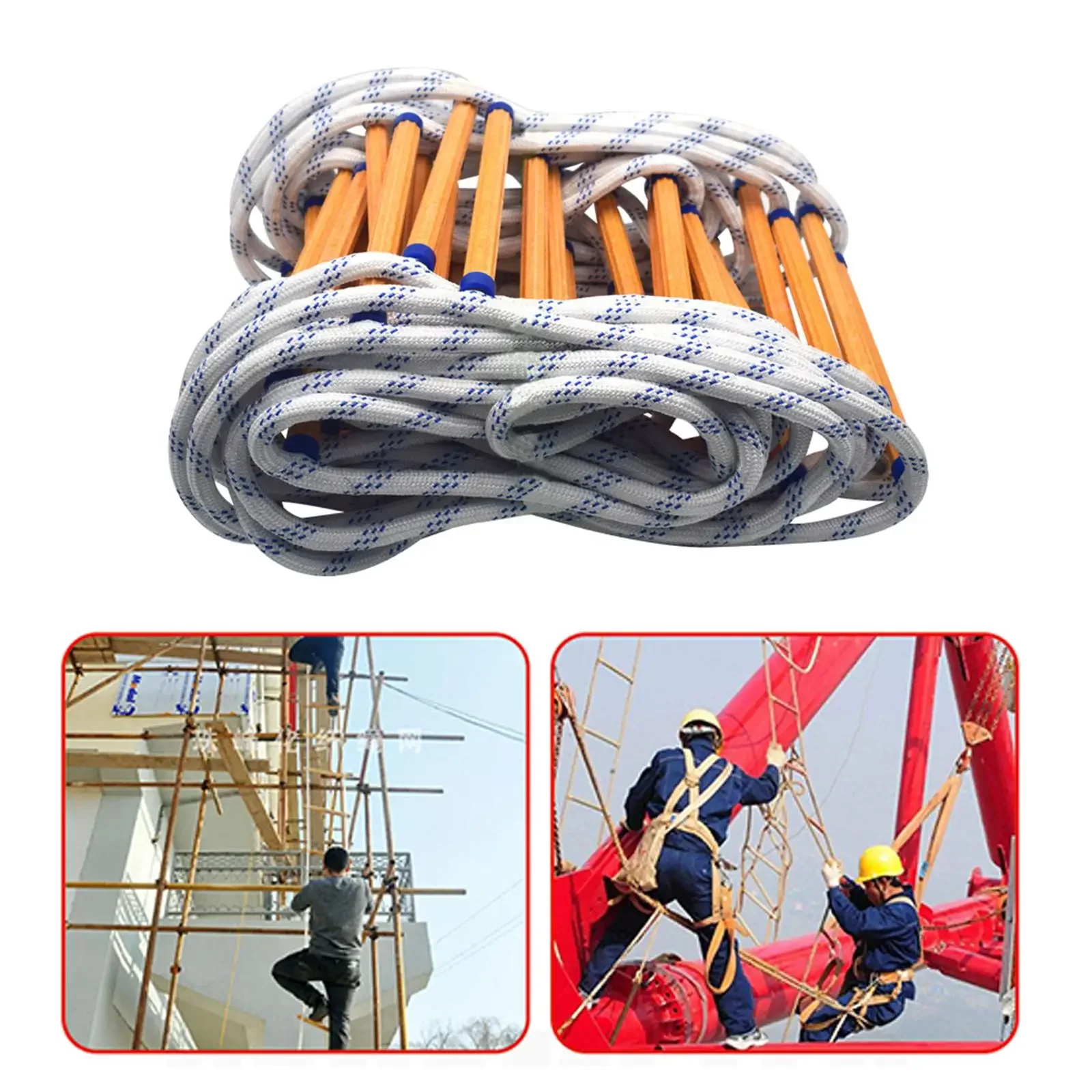 30m Escape Ladder Soft Rope Lightweight Kids Adults Flame Resistant