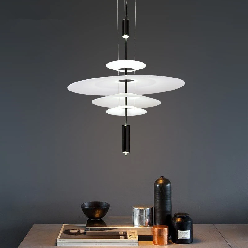 Nordic Acrylic Umbrella Lamp UFO Shape Chandelier Spanish Art Designer Gallery Living Room Dining  Multi-layer