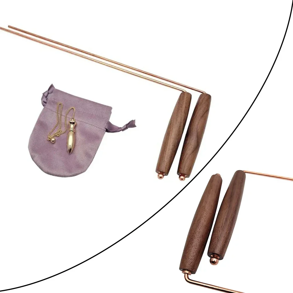 Pure Copper Detector Rod Metal Detecting Sticks Dowsticks Finding For Treasure Hunting Divination Water Rods Tools 11.4x4.7 Inch 6