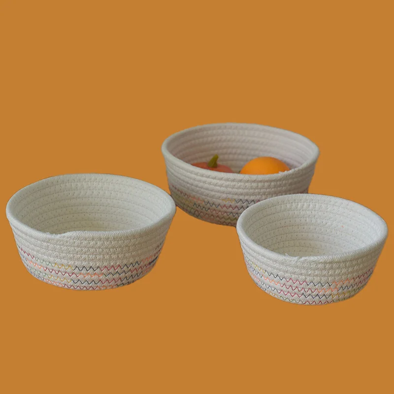 

Nordic Cotton Rope Hand-woven Storage Basket Simple Desktop Storage Box Baby Toys Snacks Key Cloth Cosmetics Sundries