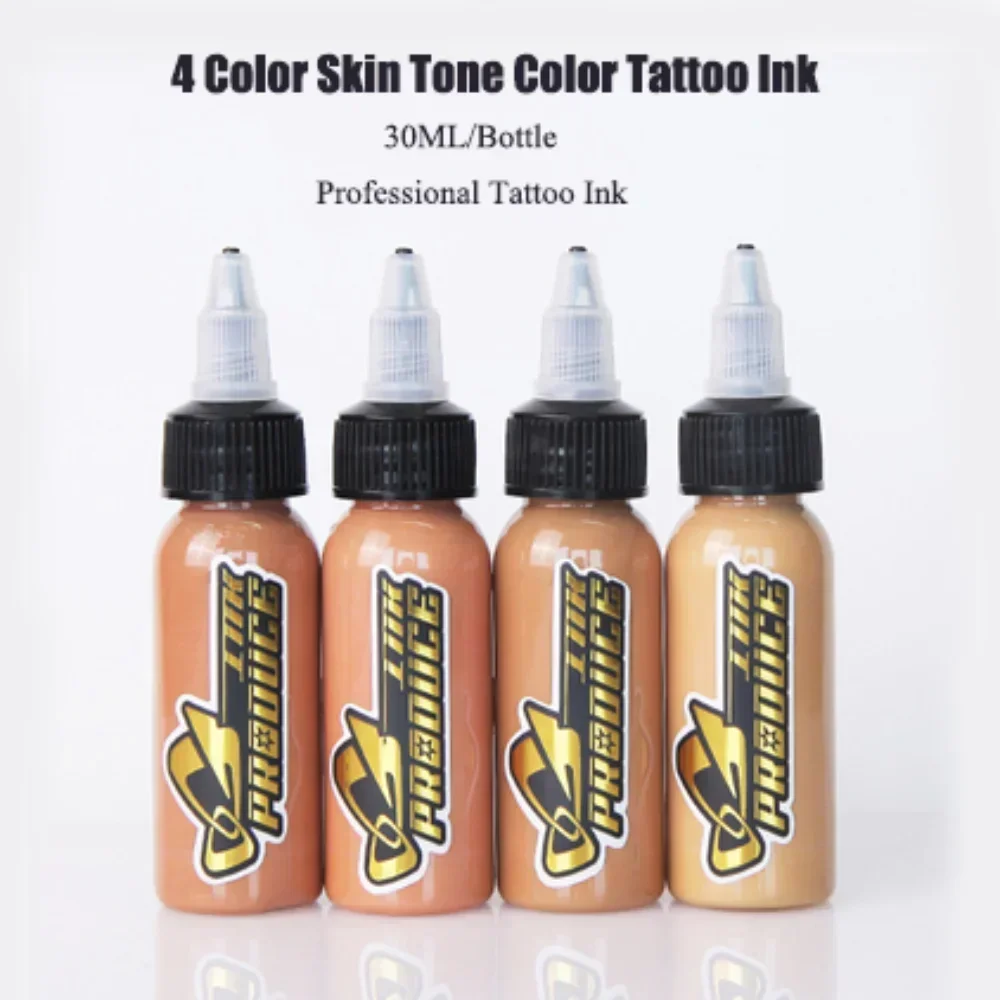 30ML Tattoo Skin Covering Ink Professional 4 Color Natural Body Art Permanent Makeup Tattoo Artists Accessories Supplys