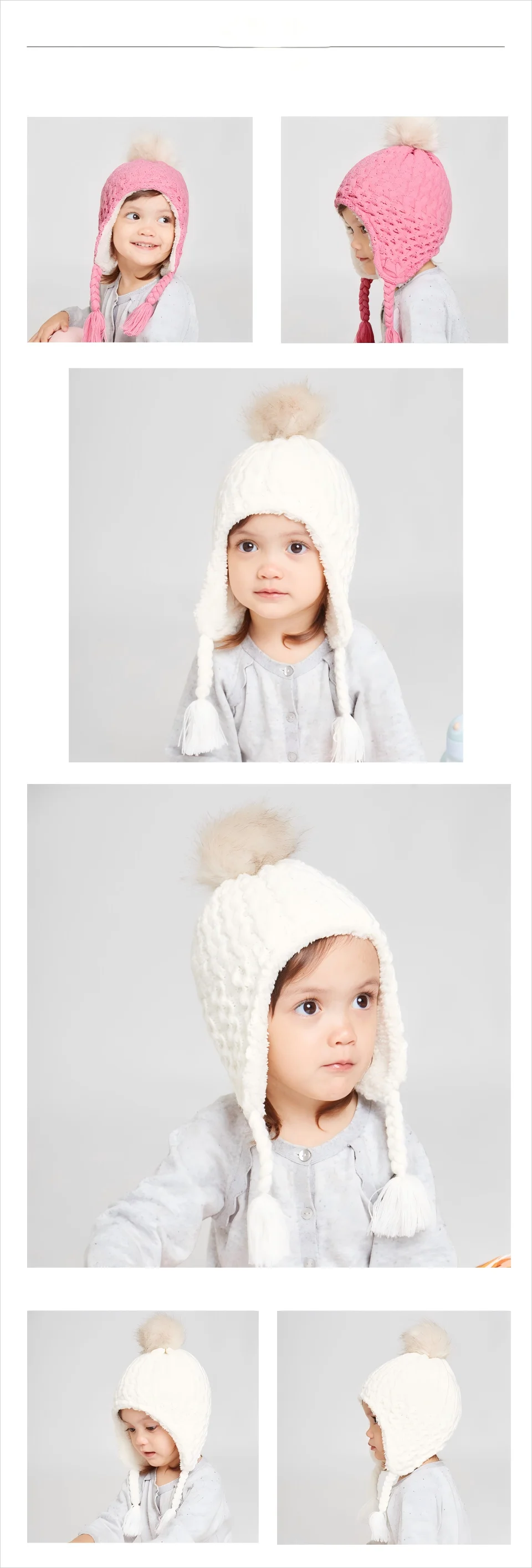 Kleinkind-Pom-Pom-Mütze, Wintermütze, Kleinkind-Mütze, gestrickt, warme Mützen, Mützen für Babys, Jungen und Mädchen – Detail 1