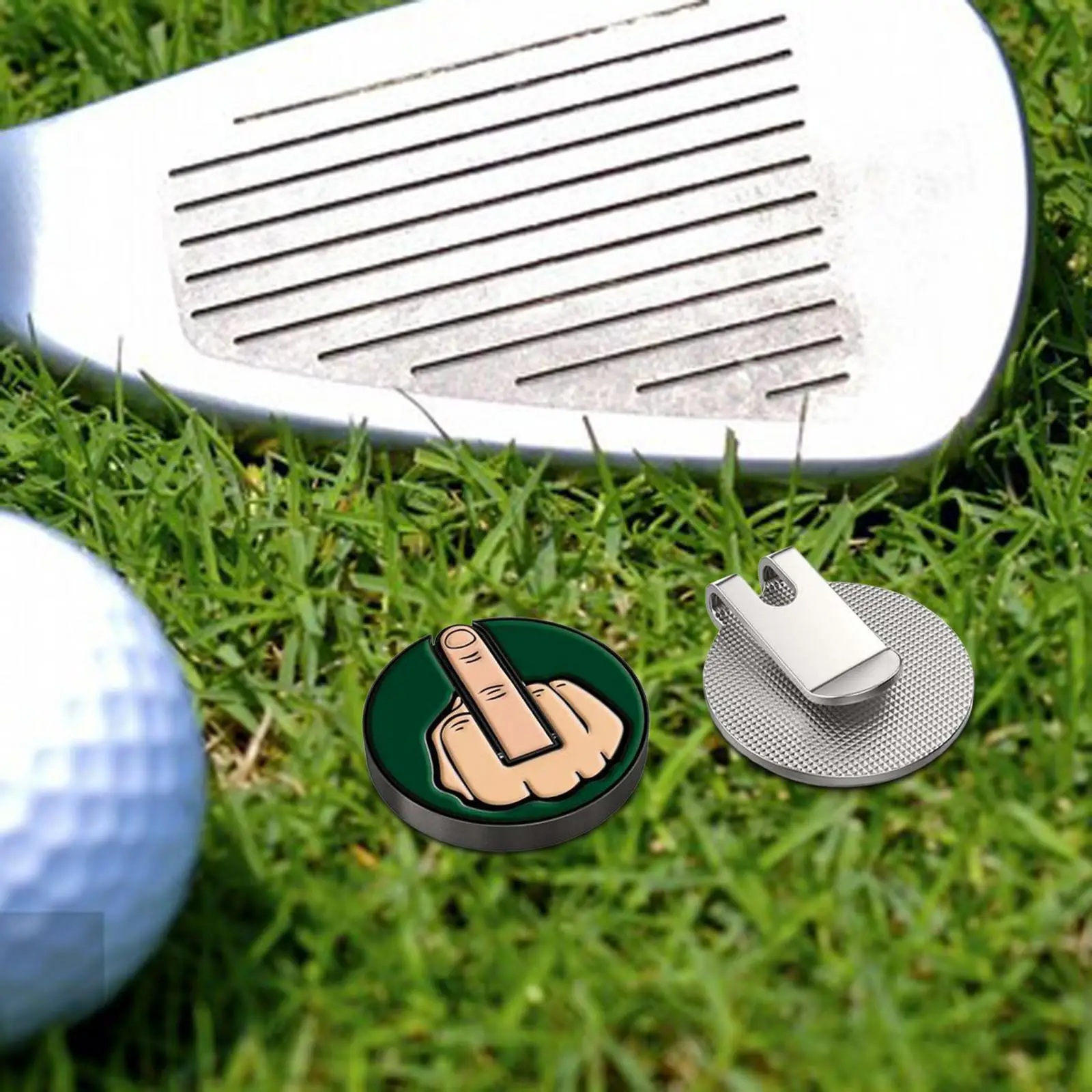 Funny Middle Finger Theme Golf Ball Marker Diameter 2.5cm Great Gift Iron Premiu