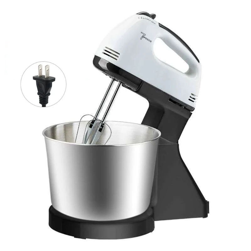 

100W Electric Food Stand Mixer Cream Blender Dough Kneading 7 Speed Cake Bread Chef Machine Whisk Eggs Beater 220V